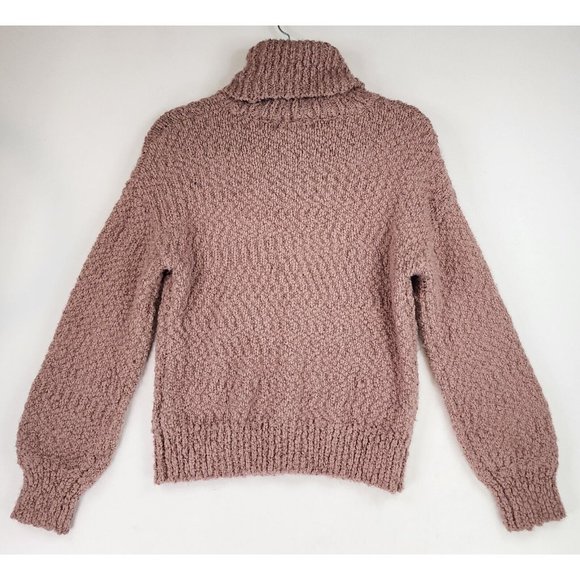 Yet Again Sweater Womens Small Pink Fluffy Soft Knitted Preppy Turtle Neck Top - Picture 2 of 10